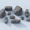 modern stone stone heap stone block rock 3d model