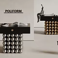 poliform Side Table Simple Side Table Metal Side Table Corner Table Small Coffee Table Book Ornaments 3d model