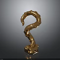 Golden Carved Curved Furniture Ornament With Intricate Patterns And Stable Base
