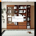 Quiet Ancient Style Bookcase Book Ornaments Combination Bookcase 3d model
