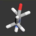 3D Molecular Structure Model Equipment with Colored Spheres and Scientific Design