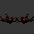 Two Red Sci Fi Vehicles Featuring Geometric Sharp Edges And Glossy Exterior 3d model