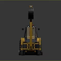 Yellow Backhoe Loader Construction Equipment Featuring Front Loader Bucket Rear Excavator Arm And Operator Cab 3d model