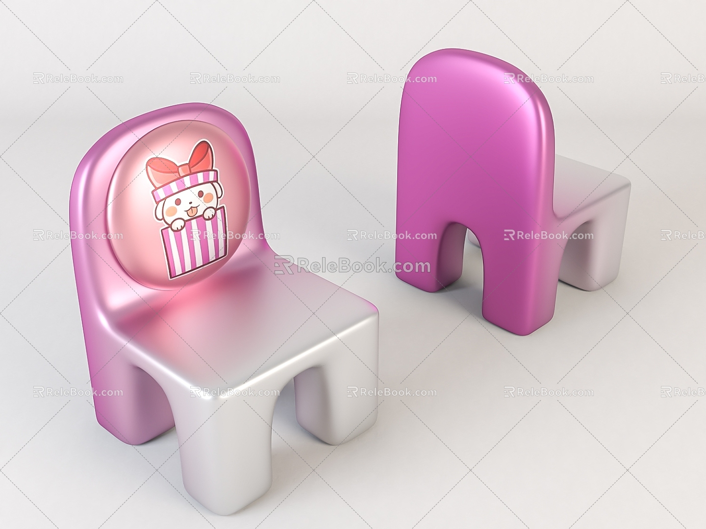 Modern children's chair wooden children's stool model