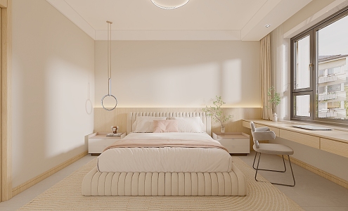 Modern Cream Style Bedroom 3d model