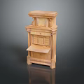 Wooden Carved Cabinet With Drawer Shelf And Decorative Design For Home Use