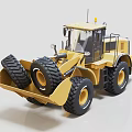 Yellow Heavy Duty Wheel Loader With Large Tires And Front Bucket