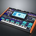 Professional Digital Synthesizer SYNTH-1 With Touchscreen Display Knobs Buttons Wooden Frame and Keyboard for Music Production