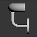 White Wall Mounted Grab Bar For Bathroom Safety With Stainless Steel Bracket