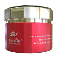 Red Cosmetic Rejuvenating Cream Jar With Shiny Lid And Elegant Design