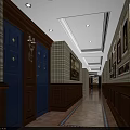 Elegant Restaurant Interior With Arched Ceiling Mural Brick Walls Staircase Chandeliers And Decorative Paintings