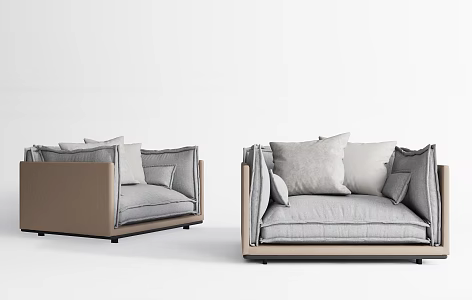 Modern Single Sofa Single Sofa Leather Sofa 3d model