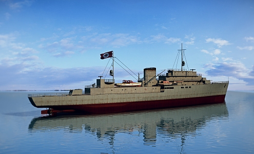 modern warship 3d model