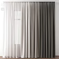 Modern Home Curtains With Sheer White And Gray Thick Fabric Window Treatment