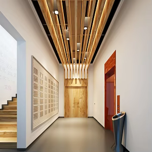 Elevator room on the first floor of the modern corridor cultural property rights trading center 3d model
