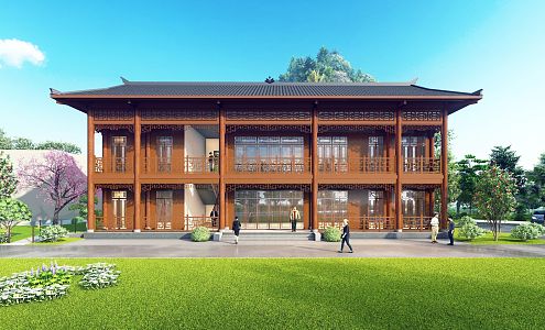 Characteristic Chinese Public Building 3d model