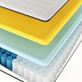 Stacked Mattress Layers With Colored Foam And Supportive Base Structure Design