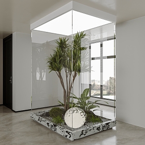 Indoor plant landscaping glass landscaping plant landscaping 3d model