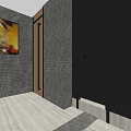 Modern Public Toilet Interior With Gray Walls Black Stalls And White Urinals