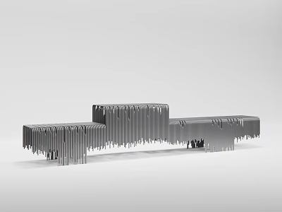 Modern Landscape Seating With Unique Metal Structure And Artistic Design Elements 3d model