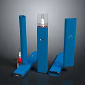 Blue Portable Electronic Vaping Devices with Transparent Caps and USB Ports