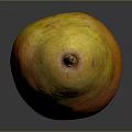Ripe Juicy Pear With Yellow And Red Gradient Color And Brown Stem On Gray Background