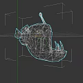 Deep Sea Anglerfish With Illuminated Lure Wide Open Mouth And Sharp Teeth