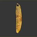 Ripe Yellow Banana Fruit With Brown Spots On Black Reflective Background