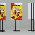 Sturdy Advertising Stands For Cake Shop Promotion With Two Display Boards And One Blank