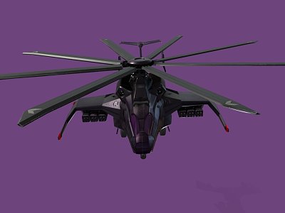 Attack helicopter sci-fi model