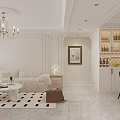 Modern Living And Dining Room Interior Design With Chandelier TV Wall And Dining Chairs