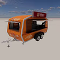 Orange Commercial Food Truck With Cartoon Character For Mobile Food Service