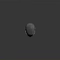 Metallic Face Mask With Black Accents On Head Model