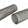 Two Cylindrical Metal Pipes For Structural Construction With Smooth Exterior Surface