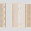 Three Modern Decorative Room Dividers With Geometric Patterns And Striped Designs 3d model