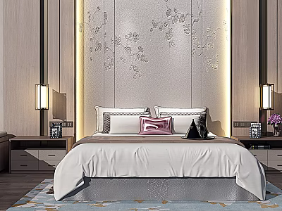 Background double bed 3d model