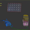 Portable Laptop Solar Charging System With Panel And Power Cable 3d model