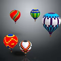 Colorful Patterned Hot Air Balloons As Outdoor Amusement Equipment For Recreation
