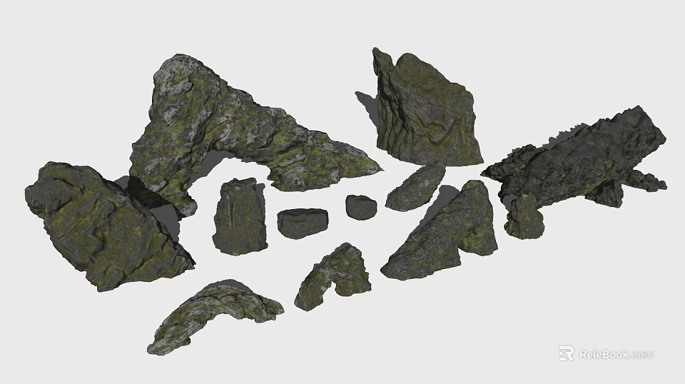 Natural Decorative Rock Stones With Various Shapes For Garden Ornament And Landscaping 3d model 