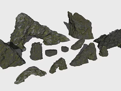 Natural Decorative Rock Stones With Various Shapes For Garden Ornament And Landscaping 3d model