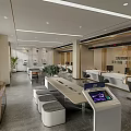Modern Government Service Hall Interior Design With Service Counters Self-Service Terminals And Waiting Seats