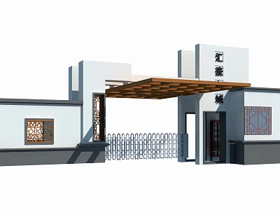 new chinese style gate 3d model