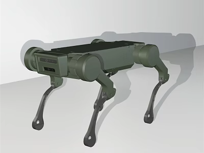 Intelligent Green Quadruped Machine With Robotic Legs And Main Body Design 3d model
