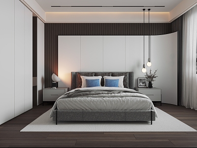 Bedroom without main light 3d model