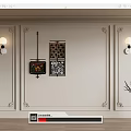 Elegant Interior Design With Wainscoting Wall Sconces Art And Decor 3d model