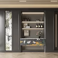 Modern Wine Cabinet Interior Design With Glass Shelves Wine Bottles And Decorative Vase