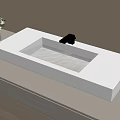 Modern White Bathroom Sink With Chrome Faucet And Vase Flowers On Countertop