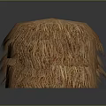 Rustic Hay Bale With Natural Straw Texture On Dark Background And Round Shape 3d model