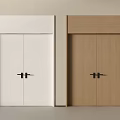 Modern Minimalist Interior Double Doors Design With White And Wood Finishes