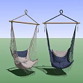 Bohemian Macramé Hanging Chair With Wooden Bar Light Dark Cushion Design